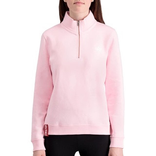 Alpha Industries Half Zip Sweater SL Wmn Sweatshirt für Damen Pastel Pink