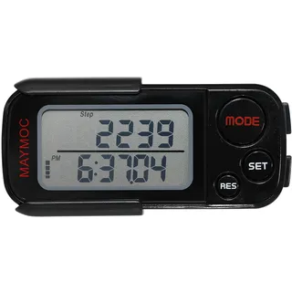 MAYMOC Walking 3D-Schrittzähler mit Clip und Gurt, 30 Tage Speicher, genauer Schrittzähler, Gehstrecke Meilen/Km, Kalorienzähler, Tageszielmonitor, Trainingszeit