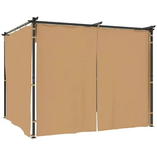 vidaXL Pavillon mit Vorhängen 3 x 3 m taupe 313897