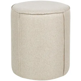 Beliani Pouf beige rund 40x43x40 cm Wohnzimmer, Hocker, Poufs