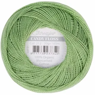 Scheepjes - Scheepjes Candy Floss 212 Sage Green (165m) Bio Mercerisiert Baumwolle Garn - 1x20g