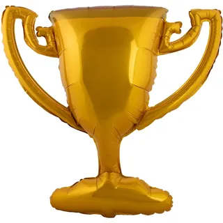 Folat 62928 Folienballon Pokal Dekoration Folienballon - Form - Champion Cup - 85 x 77 cm Gold Fußball Trophy