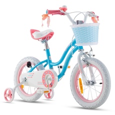 RoyalBaby Stargirl Kinderfahrrad Mädchen Fahrrad mit Stützräder Fahrrad 12 Zoll Blau