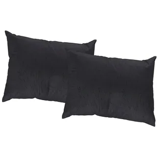 Dekokissen WIRTH "Lahnstein" Gr. 3, schwarz (schwarz, gemustert unifarben), B:40cm L:60cm, Polyester, Dekokissen_Sitzkissen_Kissenhüllen, Dekokissen, Kissenhülle ohne Füllung, 2 Stück