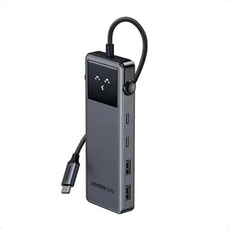 UGREEN Uno USB-C Hub, 10 Gbit/s, HDMI 4K@60Hz, Smart LED Display, 2x USB-A, 2x USB-C, PD 100 W, Universelle Kompatibilität