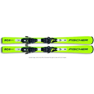 Fischer RC4 Race JR 130-150 cm Kinder Skiset 2026 + Fs7 Gw CA 78 [h] Junior Alpin Skier Paket - Solid Black / Yellow - 140