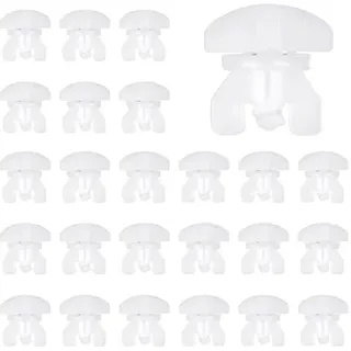 Gardinenstopper,24 PCS Gardinenfeststeller in Standardgröße Kunststoff Gardinengleiter Gardinen Feststeller Gardinenhaken für Schienen Gardinenleiste Stoppe