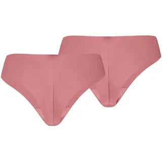 Brasilslip PUMA "PUMA WOMEN MICROFIBER BRAZILIAN BRIEFS", Damen, Gr. XL, rosa (dusty pink), Single Jersey, Obermaterial: 70% Polyamid, 30% Elasthan, körpernah, Unterhosen Brasilslip, nahtlose Ränder für eine unsichtbare Passform