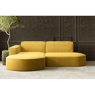 Kaiser Möbel Ecksofa Designer MODENA STUDIO stoff Dicker cord Poso Gelb Links