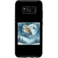 Hülle für Galaxy S8 Snowboard Eule über Mondschnee-Landschaft. Snowboard