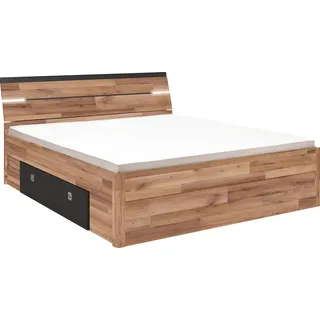 SchlafKONTOR Stauraumbett »Mars«, inklusive 2 Schubkästen und LED-Beleuchtung