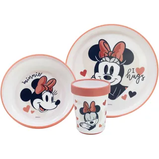 Pasta Box 3 Stück Minnie Tasse/Schälchen/Teller – Set 3 Stück Non-Sl