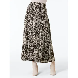 Bahnenrock CREATION L PREMIUM, Damen, Gr. 48, beige (elfenbein, schwarz, bedruckt), 100% Modal, bedruckt, gemustert, mehrfarbig, lang, Röcke Bahnenrock