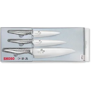 KAI Seki Magoroku Shoso Allzweckmesser 12 cm/15 cm/18 cm 3-tlg. Edelstahl Griff Rautenmuster