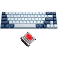 60 % Gaming-Tastatur, mechanisch, minimalistisch, MK-Box, blaue Hintergrundbeleuchtung, kompakt, 68 Tasten, kabelgebunden, Büro-Tastatur mit rotem Schalter,Xbox (roter Schalter, blau und weiß)