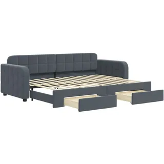 vidaXL Tagesbett Ausziehbar mit Schubladen Dunkelgrau 80x200 cm Samt