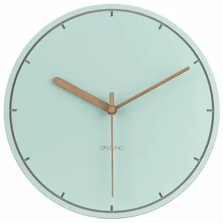 Onzeno Wanduhr Design Blau 29/29 cm , Türkis , Holzwerkstoff , 0.44x29x1 cm , Dekoration, Uhren, Wanduhren