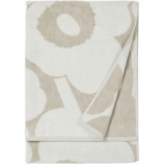 Marimekko - Badetuch, Handtuch, Saunatuch - Unikko - Baumwolle - Beige-Weiß - 75 x 150 cm