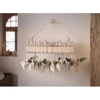Dekoleidenschaft Holz-Adventskalender Sachet zum Befüllen