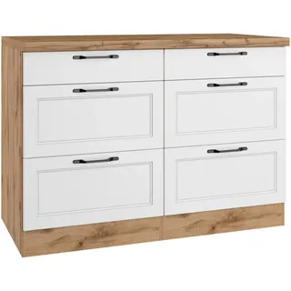 Held Unterschrank Meran 120 x 86 x 60 cm Weiß/Eiche