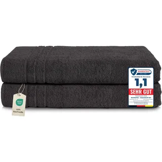 Komfortec Saunatuchset 80 x 200 cm schwarz 2 St.