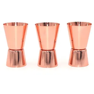 DollaTek 3pcs 15ml/30ml Edelstahl Cocktail Jigger Cup Liquor Messbecher Gerade Zylindrische Barkeeper Drink Mixer Party Bar Bartending Tools - Roségold