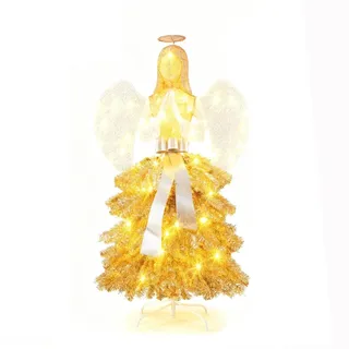 Costway Weihnachtsengel Beleuchtet Weihnachtsfigur 157 cm hohe