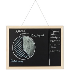 Bild Kreidetafel mit Holzrahmen, abwischbare Tafel, Büro Memoboard, Wandtafel zum Aufhängen, 30 x 40 cm, schwarz 10025640 929