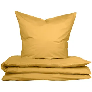 SCHIESSER Uncover by Schiesser Bettwäscheset Soho - Renforcé - 2-teilig - 135 x 200 cm - Senf