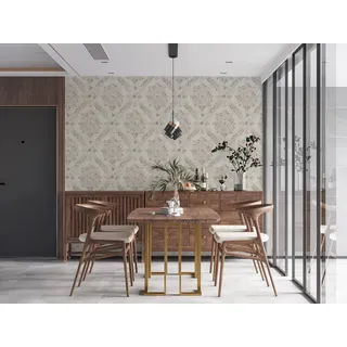 A.S. Création Livingwalls My Home My Spa Tapete Barock Perlweiß 387072 Vliestapete Ornament Weiß Creme 10,05x0,53m Made in Germany