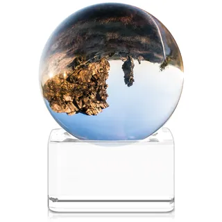 Navaris Glaskugel für Fotografie und Deko - Glaskugel Wahrsagerkugel aus K9 Glas - Hexenkugel Fotokugel mit Glasständer - Lensball für Fotografie - Crystal Ball - Ø 40mm