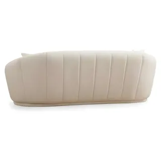 Wohnzimmer Weiße Couch Garnitur Dreisitzer Moderner 2-Sitzer Textil Set - Weiß