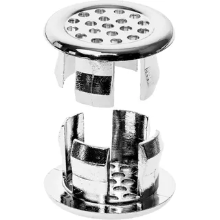 Waschbecken Überlauf Abdeckung, 2 Stück, Design 4 in Chrom-Hochglanz, für Waschtisch Loch mit Ø 22-25 mm innen, Wasch Becken Loch Ringe Ersatz, Keramikwaschbecken Abflusskappe Bad, Überlaufblende