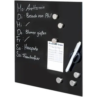 bremermann Magnettafel, schwarz , Schwarz , Metall , 35x35x0.45 cm , Bilder & Rahmen, Pinnwände & Magnettafeln