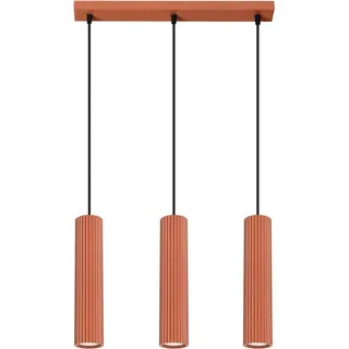 Pendelleuchte KARBON 3L roter Ocker 3xGU10 10W Aluminium 98x6.5x45cm Sollux Lighting - Rot
