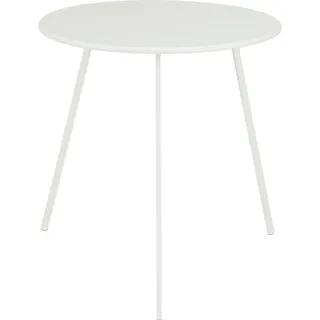 Mica Decorations Seatle Beistelltisch für draußen - H50 x Ø50 cm - Metall - Weiß - Weiß