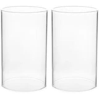 BESPORTBLE 2pcs Transparente Glas Kerzenhülsen, Windlicht Glaszylinder, Kerzengl?Ser, Kerzenglas, 15x9cm, für Zuhause