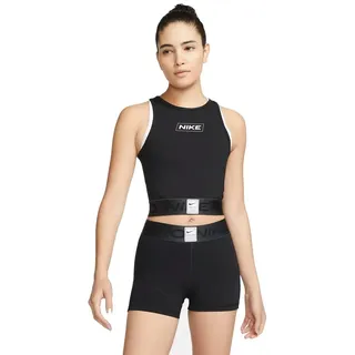 Nike Damen np df crp gx T Shirt, Black/Dk Smoke Grey/White, L EU