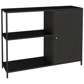 [en.casa] Sideboard Viitasaari , Schwarz , Metall , 100x75x30 cm , Kleinmöbel, Kommoden, Sideboards