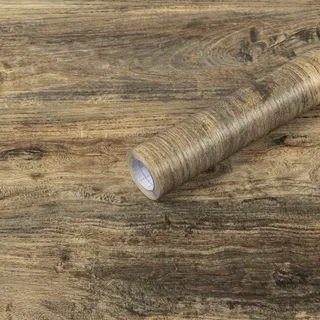 Hode Klebefolie Möbel Holzoptik, Möbelfolie Holzoptik Braun 30x200cm, Selbstklebende Folie Holz, Tapete Selbstklebend Holzfolie für Möbel Fensterbank Küchenschrank
