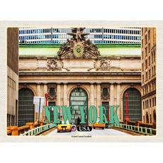 Holzschild 30x40 cm - New York USA Grand Central Terminal