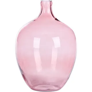 Beliani Dekovase Glas rosa Roti , Rosa , Mode , 39 cm , Dekoration, Vasen, Glasvasen