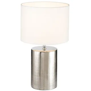 meine wunschleuchte Tischlampe Keramikfuß Silber Antik 2 St.