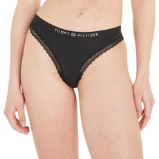 Tommy Hilfiger Damen Thong Uw0uw04184 Stringtangas, Schwarz (Black), S EU