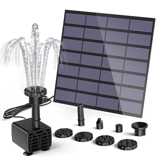 AMZtime Solar Springbrunnen für Außen 1.5W DIY Solarbrunnen für Draussen 2024 Upgrade Solarpumpe mit 3m Kabel,Solar Brunnen mit 6 Fontänenstile Solar Teichpumpe für Gartenteich, Vogel-Bad