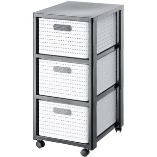 Rotho Rollcontainer 37,5 x 32,5 x 71,2 cm 3-tlg. weiß