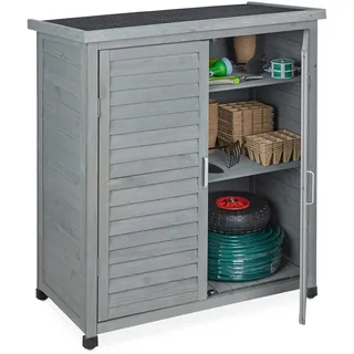 Relaxdays Gartenschrank 97 x 86,5 x 47 cm Grau