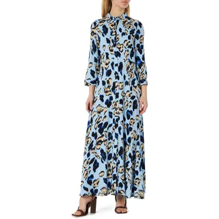 Y.A.S Damen YASSAVANNA Long Shirt Dress S. NOOS Kleid, Clear Sky/AOP:LIRO Print, L