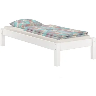 Erst-Holz Erst-Holz®Weißes Futonbett ohne Kopfteil Kiefer massiv 90x200 Bettgestell mit Rollrost 60.35-09W