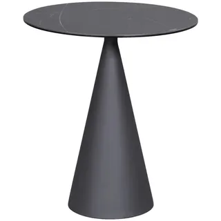 Dieter Knoll Beistelltisch , Anthrazit, Schwarz , Metall, Glas, Keramik , rund , konisch , 48.5x55x48.5 cm , einfacher Aufbau , Wohnzimmer, Wohnzimmertische, Beistelltische, Beistelltische Metall